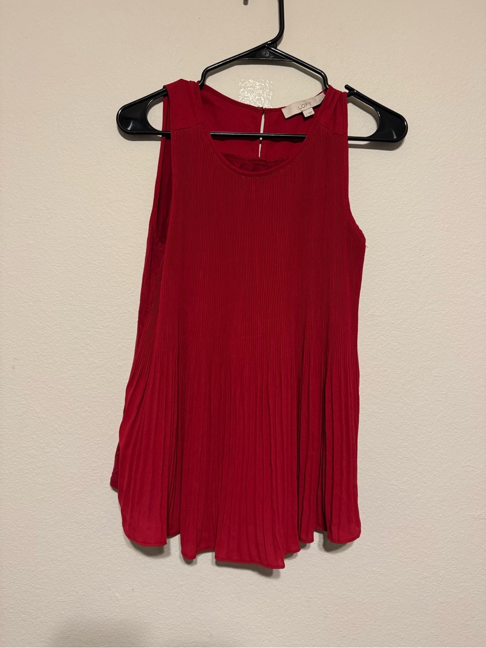LOFT Cherry Red Pleated Swing Tank